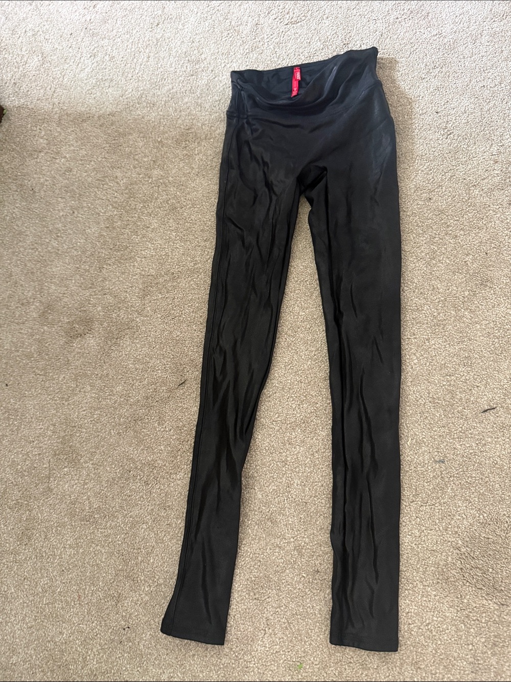 SPANX Black High-Waist Shaping Leggings with Red Tag